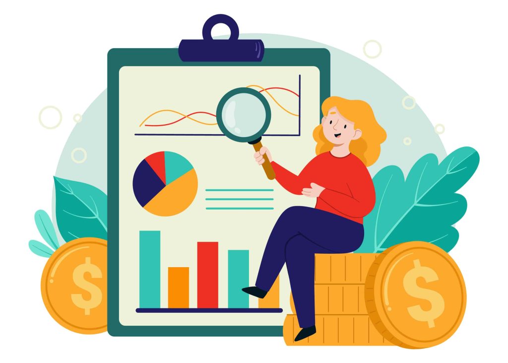 An animated illustration showing the cost analysis process